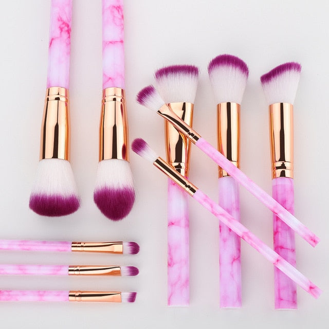 10 Pcs Makeup Brushes Set Cosmetic Powder Eye Shadow Foundation Blush Blending